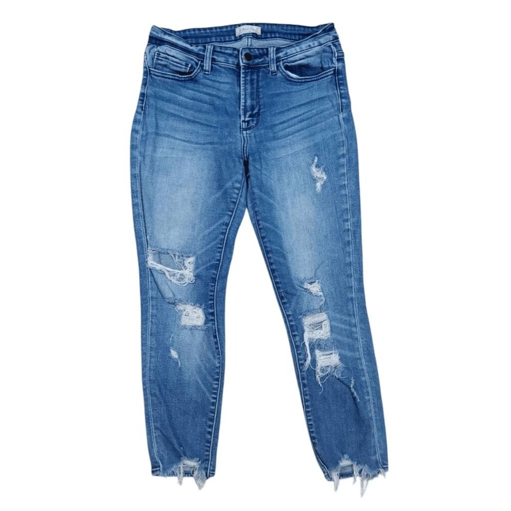 Altar'd State Destroyed Jeans Sz 28 Distressed Chewed Raw Hem Relaxed